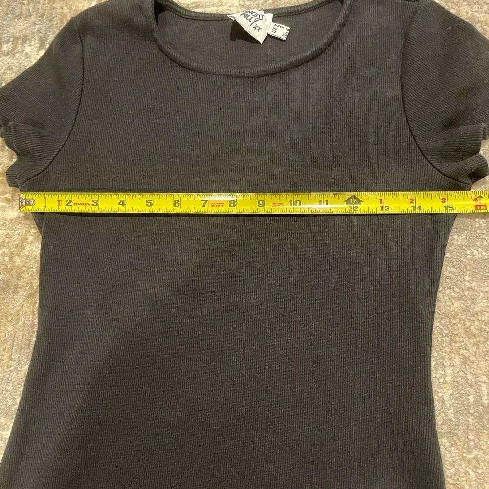 Princess Polly Organic Cotton Ribbed Classic Black Mini Dress Women’s Size 6 - Picture 7 of 7
